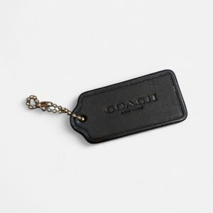 Coach Hangtag Black Leather Measures 2.25" X 1"